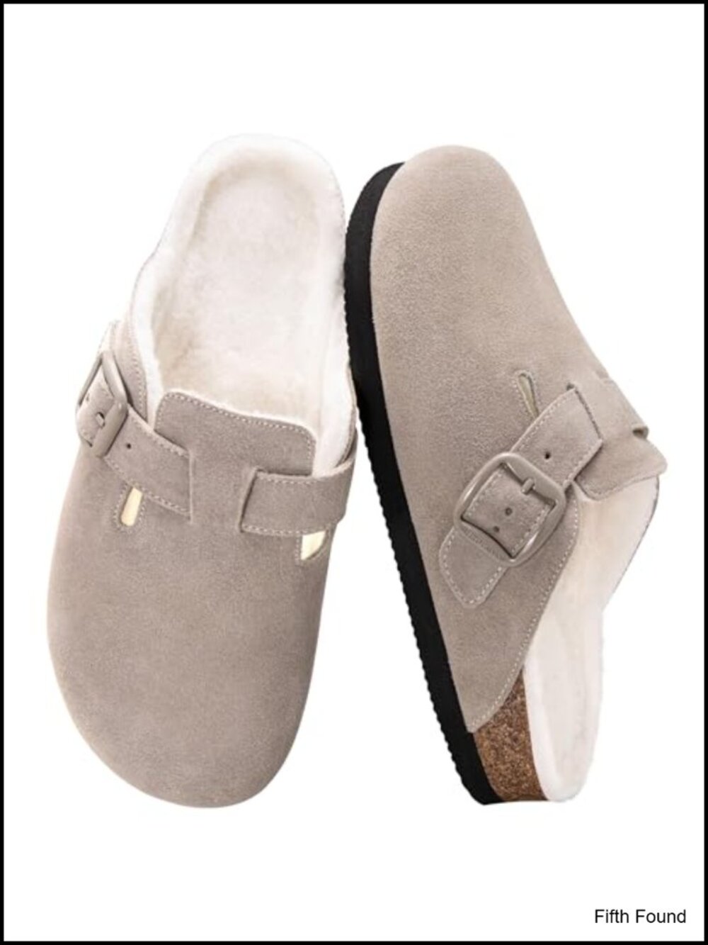 Fuzzy Suede Clogs Leather Mules Fur Lined Non Slip Potato Shoes